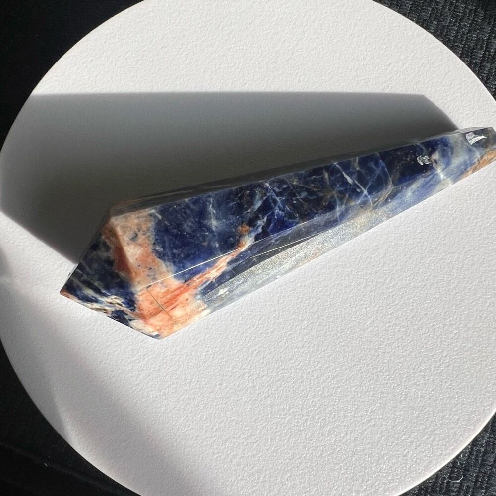 Sodalite Crystal Wand with Rose‎ Gold Stand - Picture 3 of 10